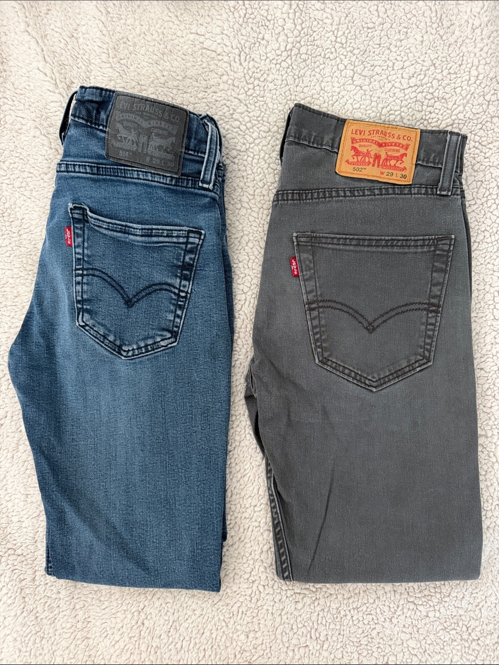 Levi's 514 and 502 Men Jeans in Blue and Charcoal